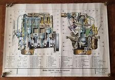 Tolles original Mercedes Benz Plakat Typ 200-220D/8 Motor - 60er Jahre Schaubild