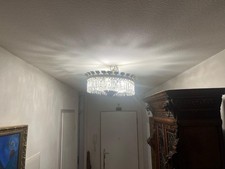 Kronleuchter Messing Kristall 5-flammig Antik Stil