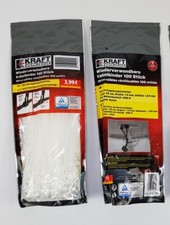 Kabelbinder Wiederverwendbar 200 Stück in schwarz &weiß Kraft Werkzeuge 2er Pack