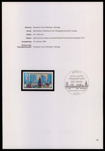 Brd schmuckblatt 1994 1200 - brd,