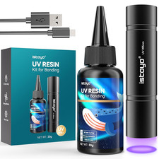 UV Harz Set mit Lampe, 30g, 395nm, schnelles Aushärten für Schmuck & Reparatur. 