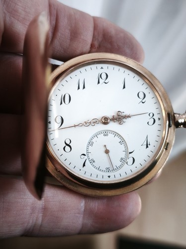Gold 585 deckel taschenuhr - 585,