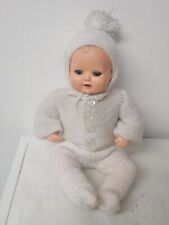 Antike Schildkröt Puppe Baby Stoffkörper mit Schlafaugen incl. Kleider um 1955