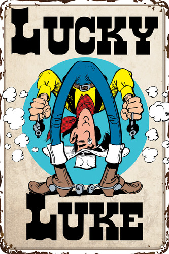Lucky luke blechschild - lucky, comic