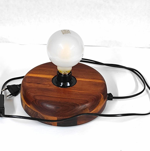 Tischlampe mit holzsockel - mit,