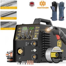 HZXVOGEN  250A 6-in-1: Gas/Gasloser Alu-MIG, MMA, WIG-Schweißgerät Weldinger