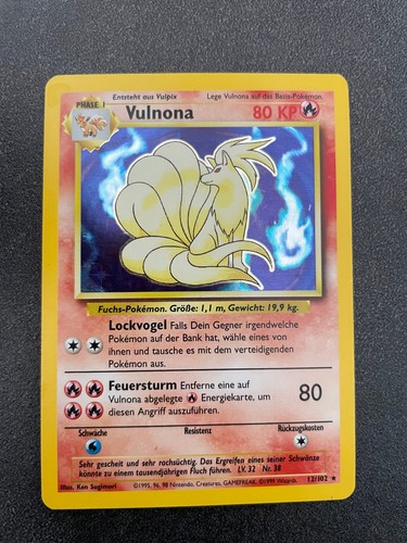 Pokemon karte vulnona holo - holo,