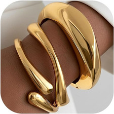 3 Stück Chunky Armreif Gold