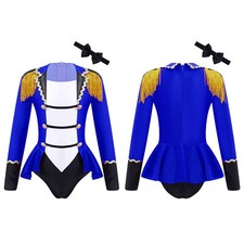 TiaoBug Mädchen Zirkusdirektor Kostüm Karneval Outfits Quasten Jacke mit Fliege