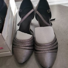 Supadance Größe 6 Ballsaal Latein Tanzschuhe Silber Glitzer.
