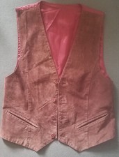 Herren Lederweste, ärmellose Innenweste - echtes Leder - Wildleder -  M 48/50