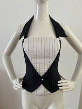 Revanche De La Femme Korsett S 36 Rar Corsage Nadelstreifen Dandy Reißverschluss