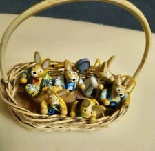 6 x ältere Hasen zum Hängen  Osterdeko Dekofigur  Nostalgie  inc Körbchen ?