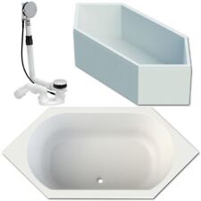 Sechseck-Badewanne aus Acryl 190x90 cm made by Hoesch inkl. Träger