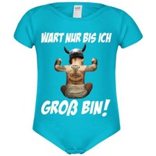 Baby Body Strampler kurz Kleiner Wikinger Wart nur bis ich groß bin geschenk