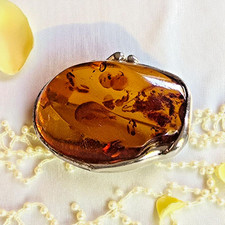 * Traumhaft schöne Brosche * Bernstein * Vintage * Silber 835 * (1538)