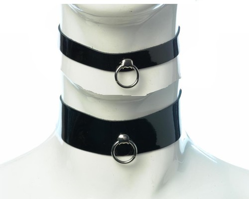 Lederhalsband lack echt - -,