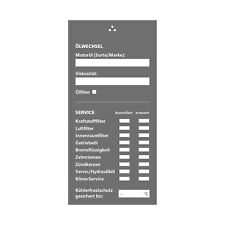 Öl Service Anhänger grau 1-250 Stück Inspektions- Ölwechselanhänger Kundendienst