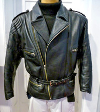 LOUIS -Vintage-BIKER-Motorrrad Jacke  Echtes-Oualitäts-Leder in Black Gr: 58
