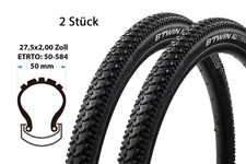 2 Stück 27.5 Zoll Fahrrad Reifen 50-584 Mantel Decke MTB 27.5x2.00 tire schwarz