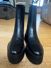 Zara Lederstiefel Boots Stiefel Leder Plateau Platform