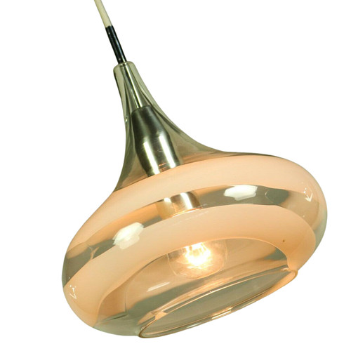 70er pendel leuchte doria glas - 70er,