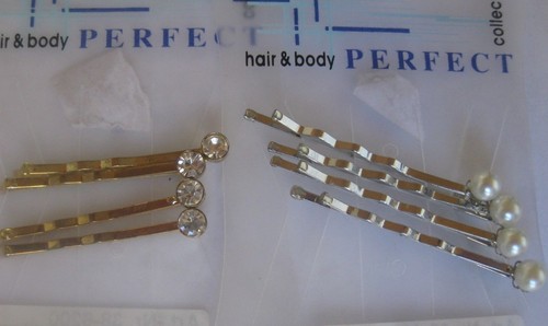 Haarklemme silber gold - , perle