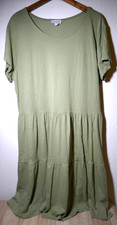 ❤️CLOCKHOUSE BY C&A  KHAKI-GRÜNES  SHIRT- KLEID GRÖßE M 48 KURZARM BAUMWOLLE