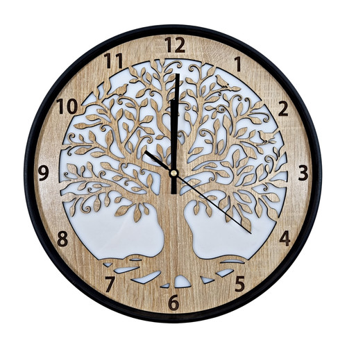 Wanduhr metallring eichenholz - wanduhr,