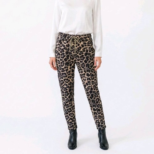 Damenhose samt leo grau muster - leo,