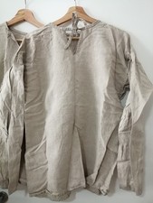 Leibhemd Gr. M 100% Leinen Handgenäht Reenactment Mittelalter Larp Tunika 