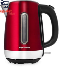 Morphy Richards Equip Kanne Wasserkocher 1,7L Schnellkoch herausnehmbarer Kalkfilter rot
