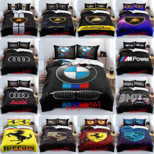 ⭐Auto Logos Auto Bettdecke Abdeckung Kissen bezug Bettwäsche Set Einzel DE
