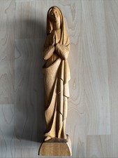 Madonnenfigur Geschnitzt Holz Heiligenfigur