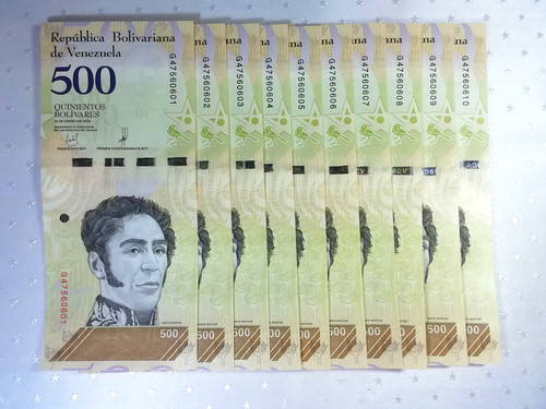 Banknoten venezuela x - x, 500