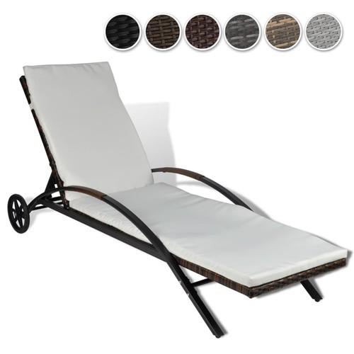 Poly rattan sonnenliege mit - rattan,