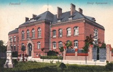 AK Fraustadt - Königliches Gymnasium - Color gel. 1918 Lissa, Wschowa, Schlesien