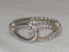 Vintage Sterlingsilber ESPO Zopf verdreht Knoten Web Seil Lasso Ring USA 6