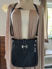 Tasche Crossbody Leder von Borse In Pelle Made In italy Dunkelblau Wie Neu