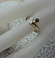 Brillantring Ring mit Saphir Safir Diamant Diamond in aus 585 14kt Gold Gr.57