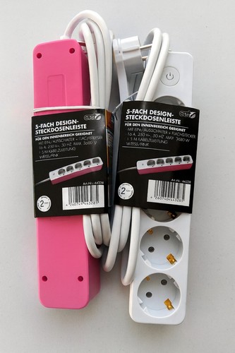Fach design steckdosenleiste - 5-fach, design-steckdosenleiste