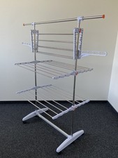 Wäscheständer Wäschetrockner Turmtrockner klappbar Weiß mit Rollen  - Sechoir TV