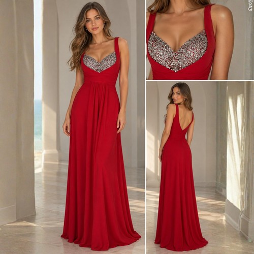 Vintage rot abendkleid silber - vintage,