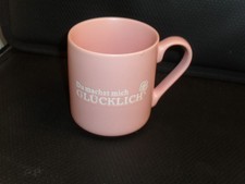1 Kaffeetasse "du machst mich glücklich" rosa Kaffeebecher Kaffeehaferl Tasse
