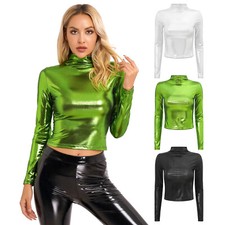 Damen metallic langarmshirts - damen,