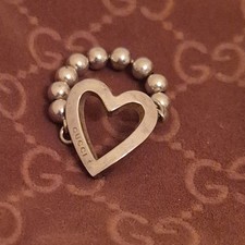 Gucci Perlen Herz Ring Silber
