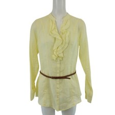 Bluse Gelb JOE TAFT Damen Tunika Hemd Shirt  Leinenhemd Leinen Sommer 38 M Neu
