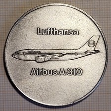 Medaille Flugzeug Airbus A-310 1. Rad-Touristik-Fahrt Frankfurt Seeheim 1982