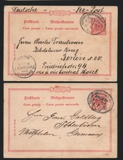 Dt.- Amerikanische Seepost 1894/97, 2 Karten der Linie Bremen- New York