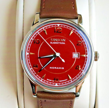 UNION GLASHÜTTE Noramis Date Datum Rot Red D016.407.16.427.00   NEU FULL SET